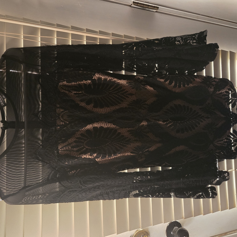 Black Lace Sheer Top